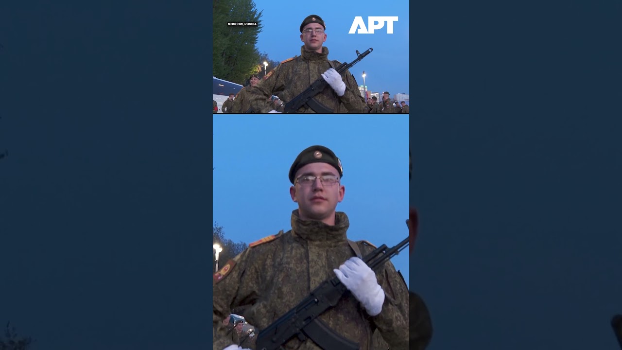 WATCH: Russia Holds Rehearsal for Victory Day Parade Near Kremlin at Sunset | APT