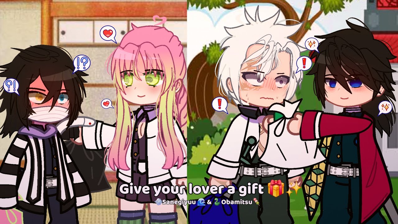 Give your lover a gift 🎁✨️// 💨 Sanegiyuu 🌊 & 🐍Obamitsu🍡 //  (👹 Demon Slayer 🗡)