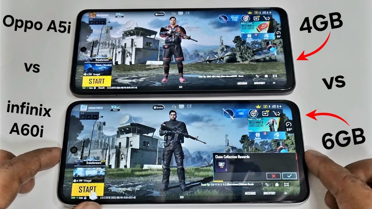 Infinix hot 60i vs Oppo A5i A3x Gaming Test 