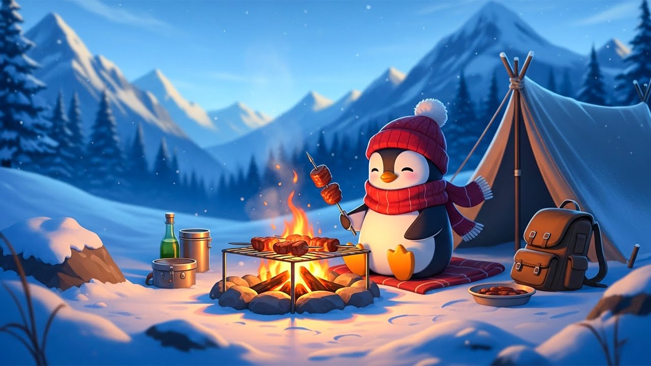 Pipo’s Winter Friendship Picnic 🐧 Soft Lofi for Comfort ❄️ Dreamy Beats to Study, Chill & Relax