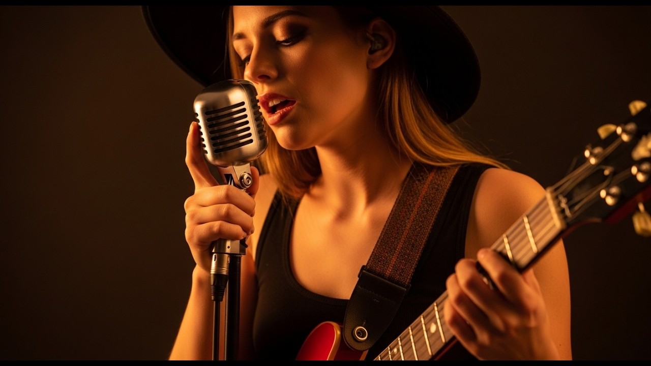 Amy Winehouse, Janis Joplin, Clapton, ZZ Top Lady Blues Rock with Dirty Slow-Burning Guitar Riffs