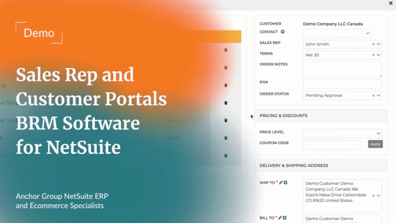 Sales Rep & Customer Portals for NetSuite | Demo | Business Relationship Management (BRM) Software