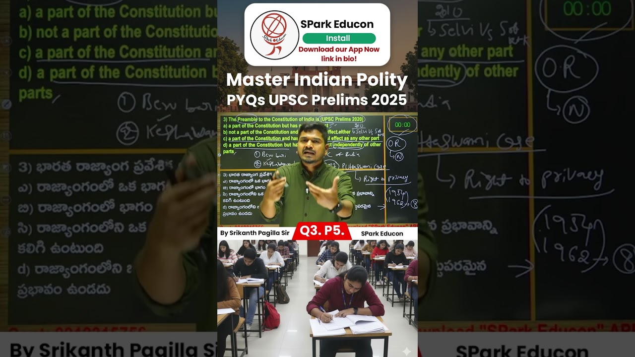 Qno 3 Part5#IndianPolity #UPSCPreparation #CivilsFoundation #SparkEducon #SrikanthPagilla #tg #APPSC