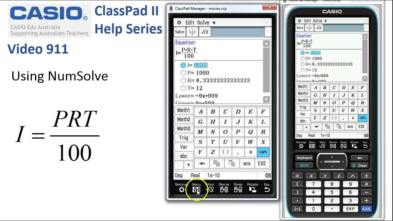 ClassPad Help 911 - Using NumSolve