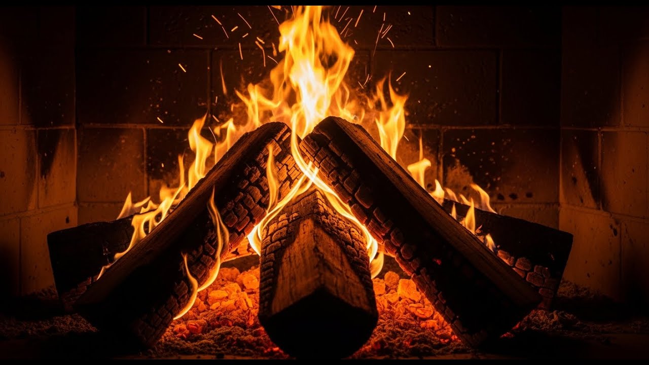 Cozy Fireplace at Night 🔥 Crackling Fire Sounds for Sleep & Relaxation | 24/7 LIVE