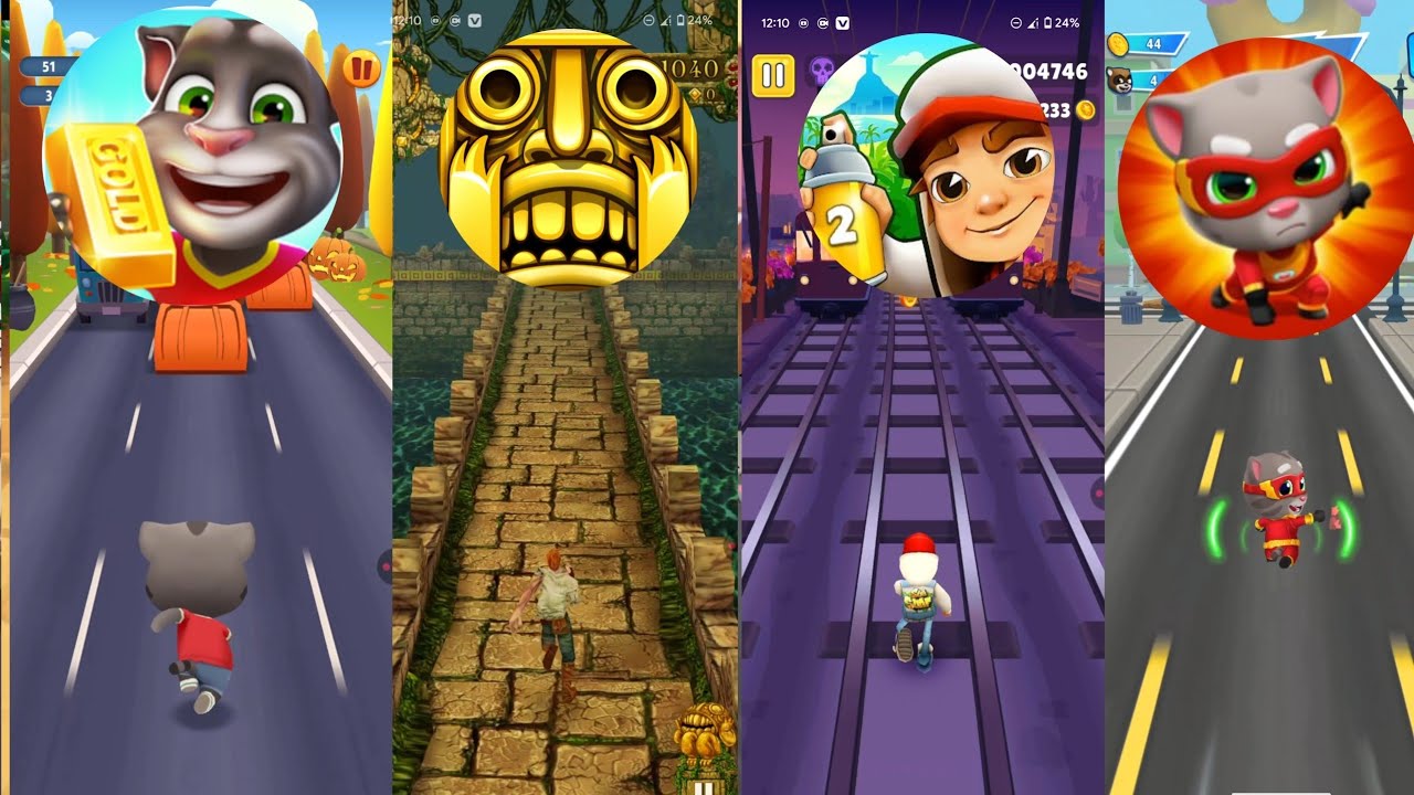 🏆 Talking Tom Gold Run 🆚 Temple Run 🆚 Subway Surfers 🆚 Talking Tom Hero Dash🔥 Ultimate   Win? ⚡🏃‍♂️💥