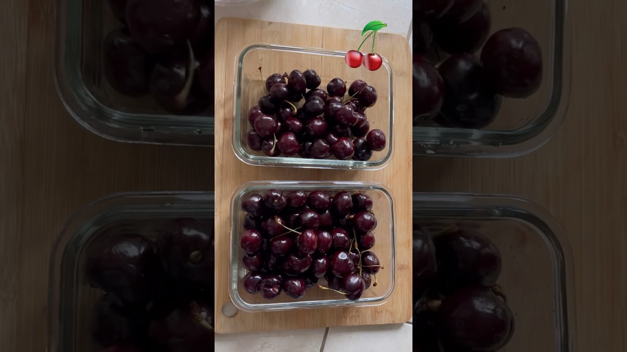 Asmr / Cum păstrez fructele să reziste mai mult - Spăl și depozitez cireșele #shorts