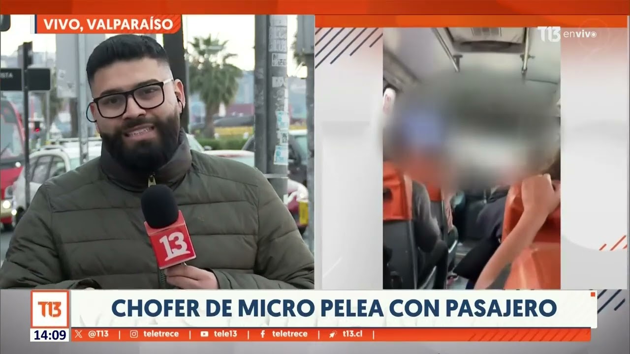 Violenta pelea entre chofer de bus y otro conductor en Viña del Mar