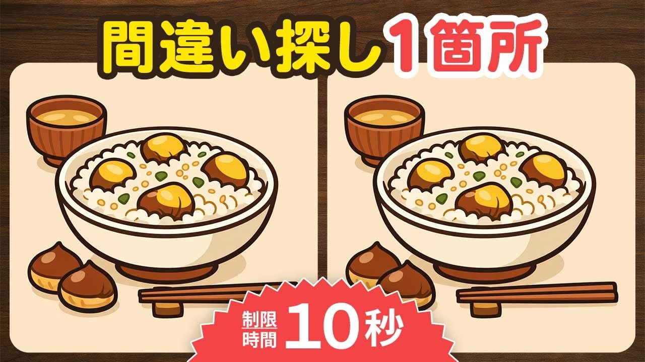 答え【スピード間違い探し】1箇所✨制限時間10秒⏱️10問 [A233]