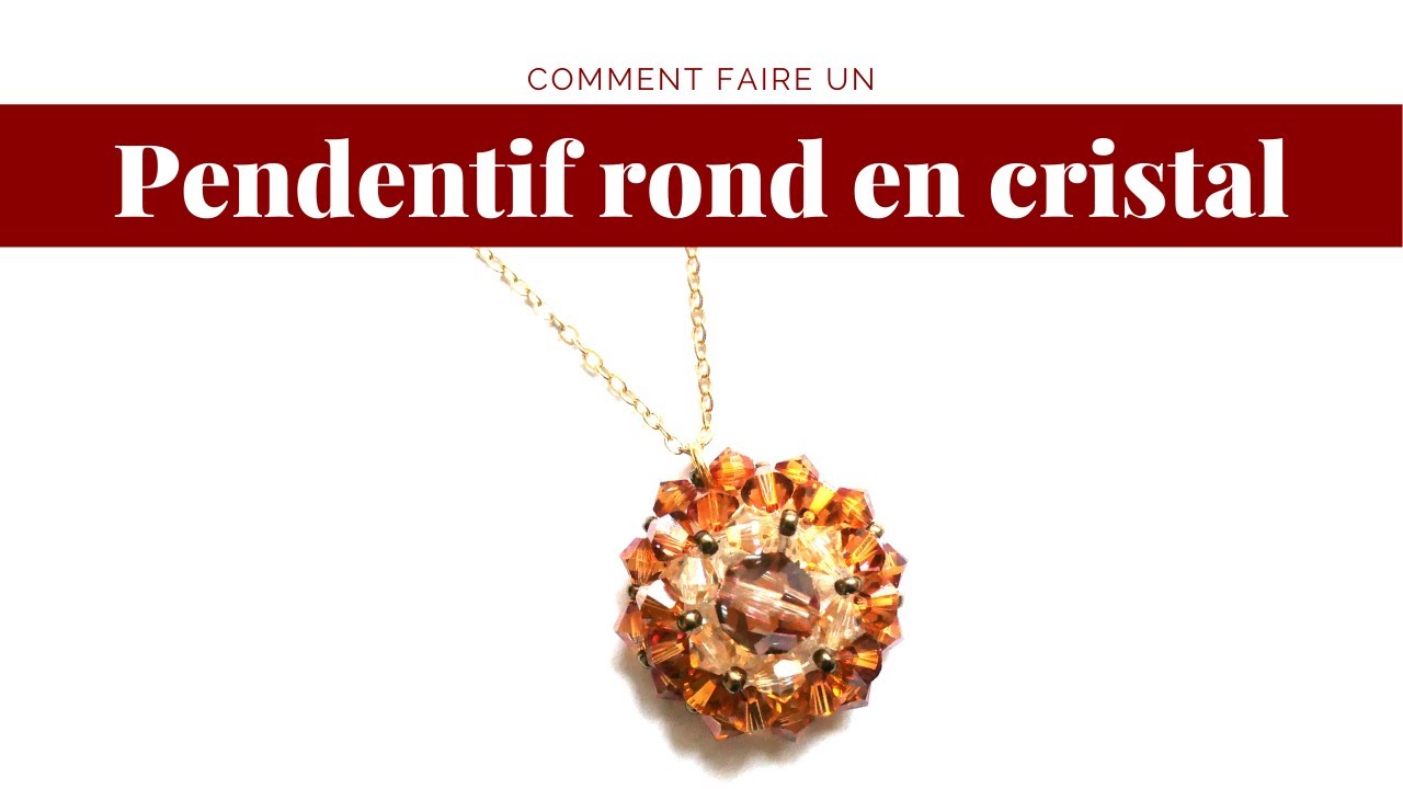 Pendentif tissé rond en cristal | Perles et Créations
