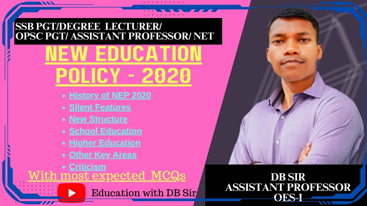 NEP 2020 || Comprehensive Video || SSB Degree Lecturer || SSB PGT || OPSC PGT || NTA NET ||