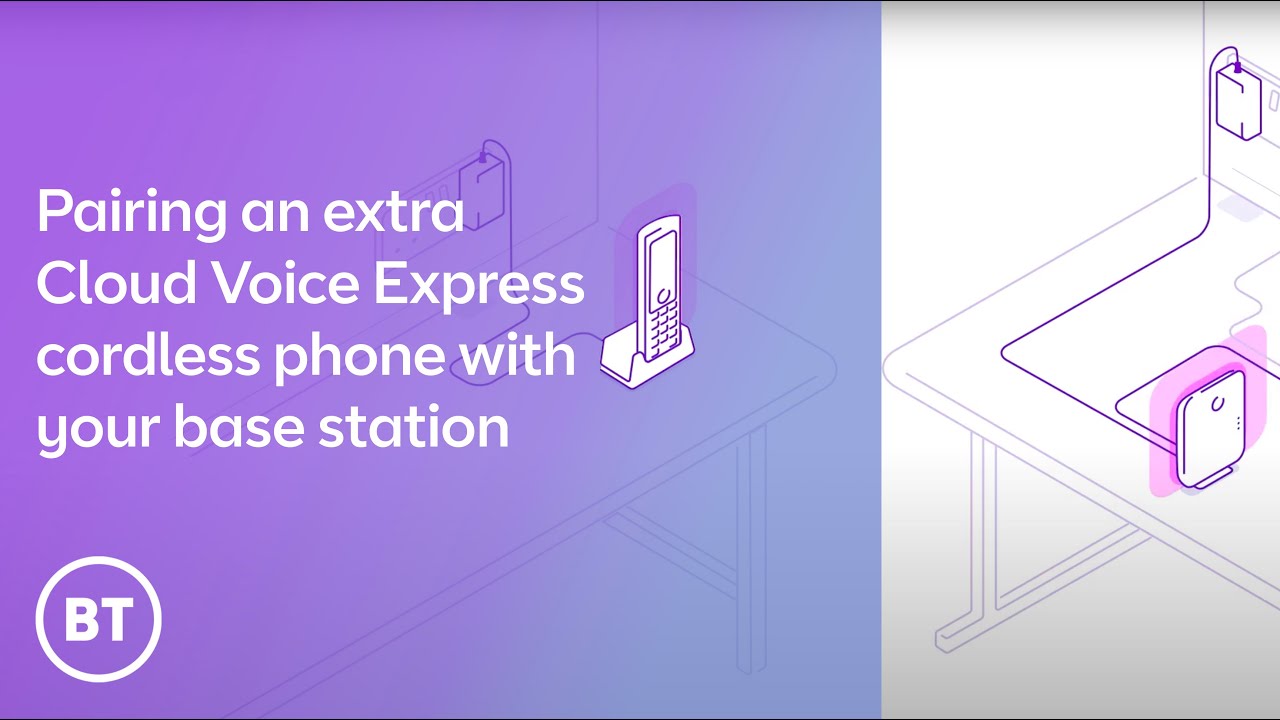 Pairing an extra Cloud Voice Express cordless phone with your base station ○ BT Business