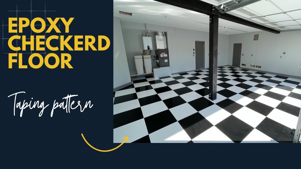 WOW! CHECKER BOARD EPOXY FLOOR  /TAPING PATTERN