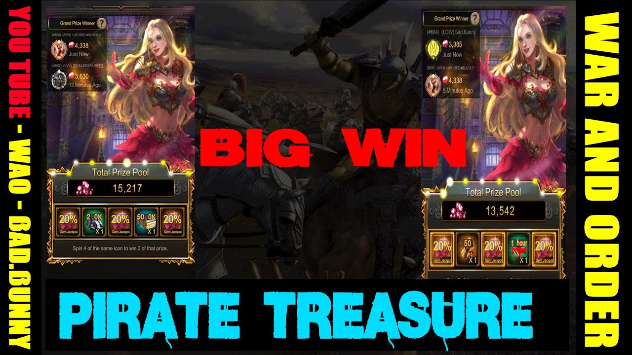 War and order --  BIG WIN - 2X PIRATE TREASURE #WarAndOrder #wao_videos #WaOBrasil