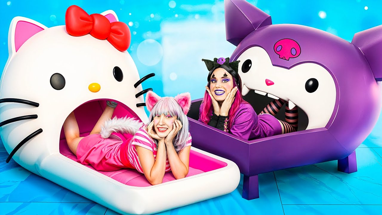 Bọn mình xây một căn nhà tí hon cho Hello Kitty và Kuromi!