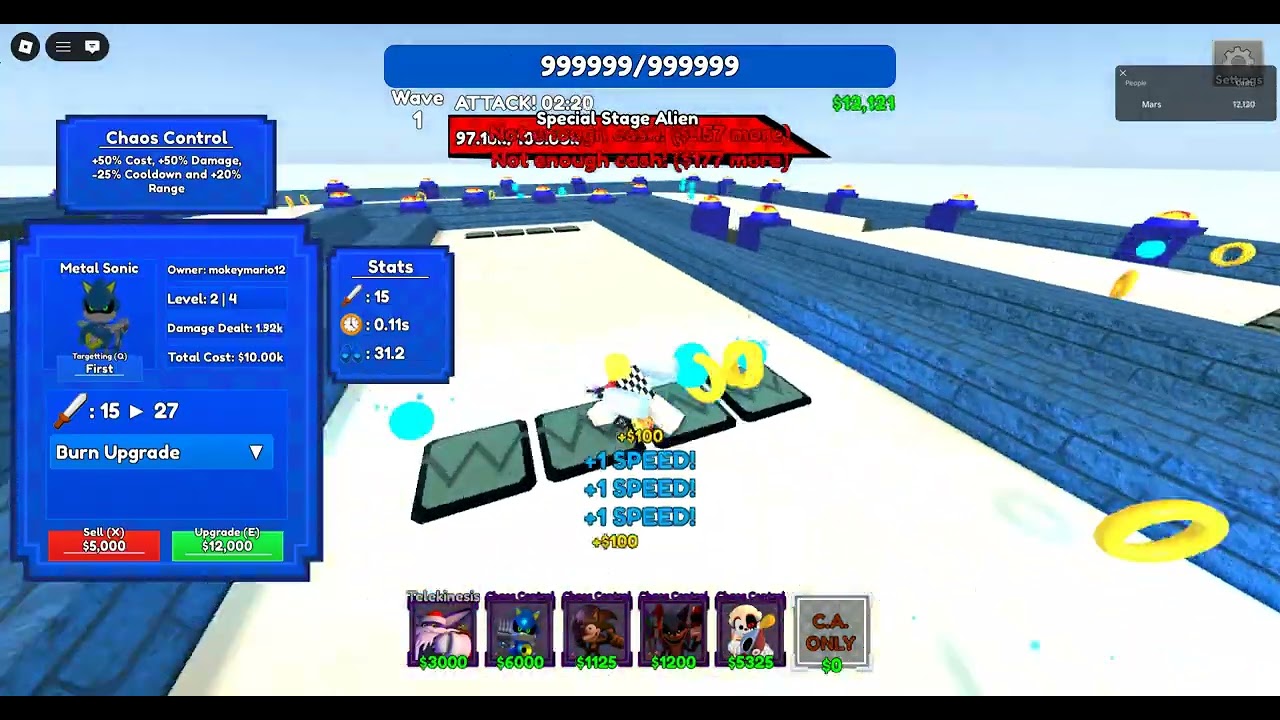 Sonic td the gem minigame