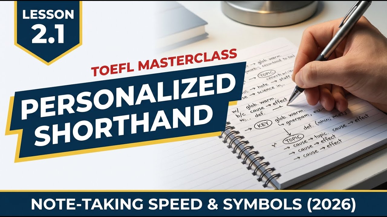 TOEFL Master Class - Part 1 Lesson 2.1 Personalized Shorthand & Symbols (2026 Update)