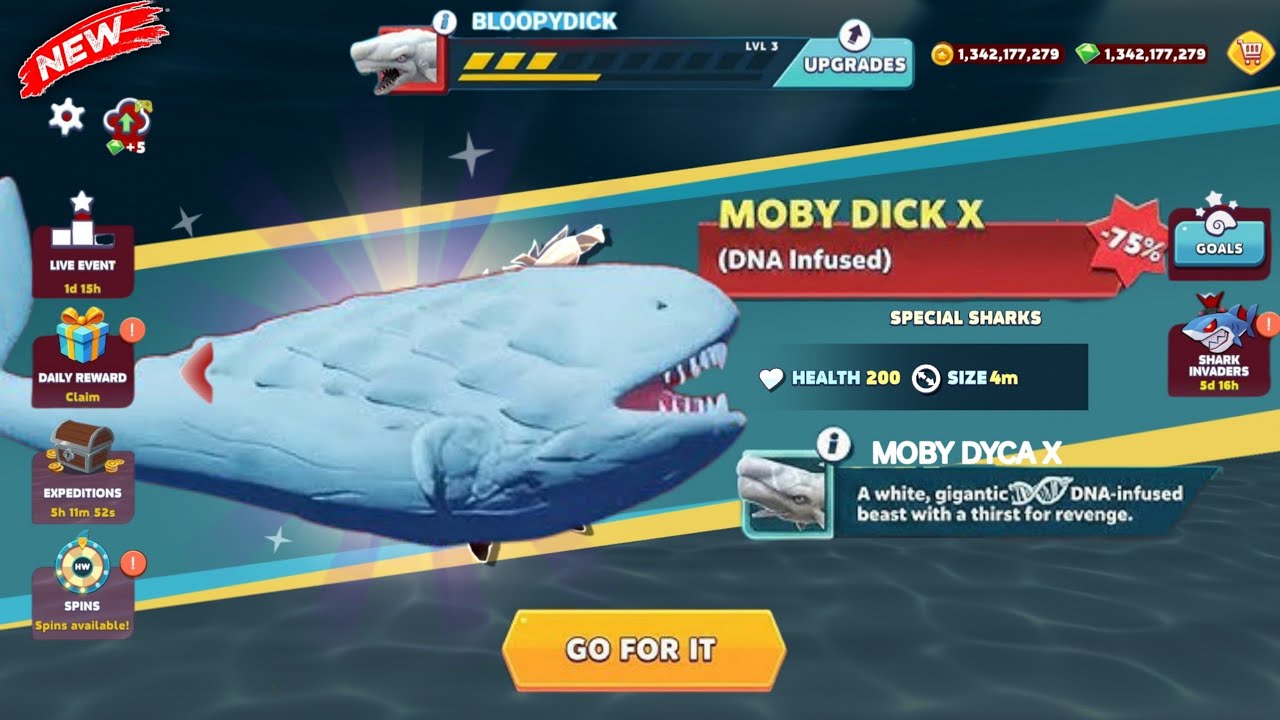 Biggest Shark Moby Dick X Unlocked! Destroying Ocean | Hungry Shark Evolution