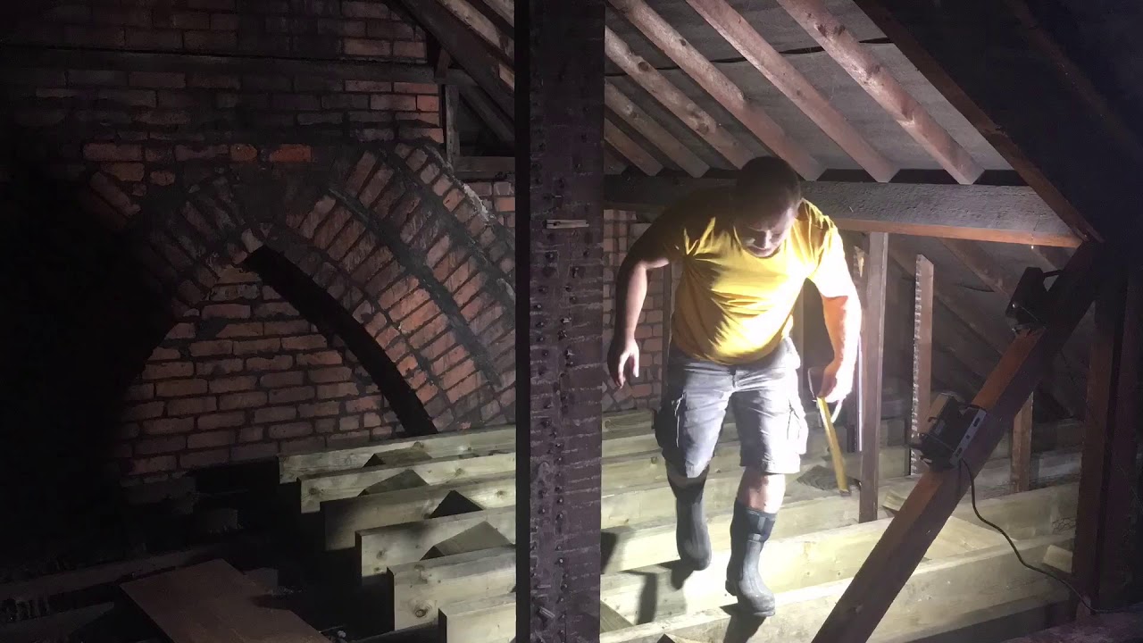Loft Conversion Floor Build Time Lapse. See as the Joists and Noggins Go in plus Structural Beams.