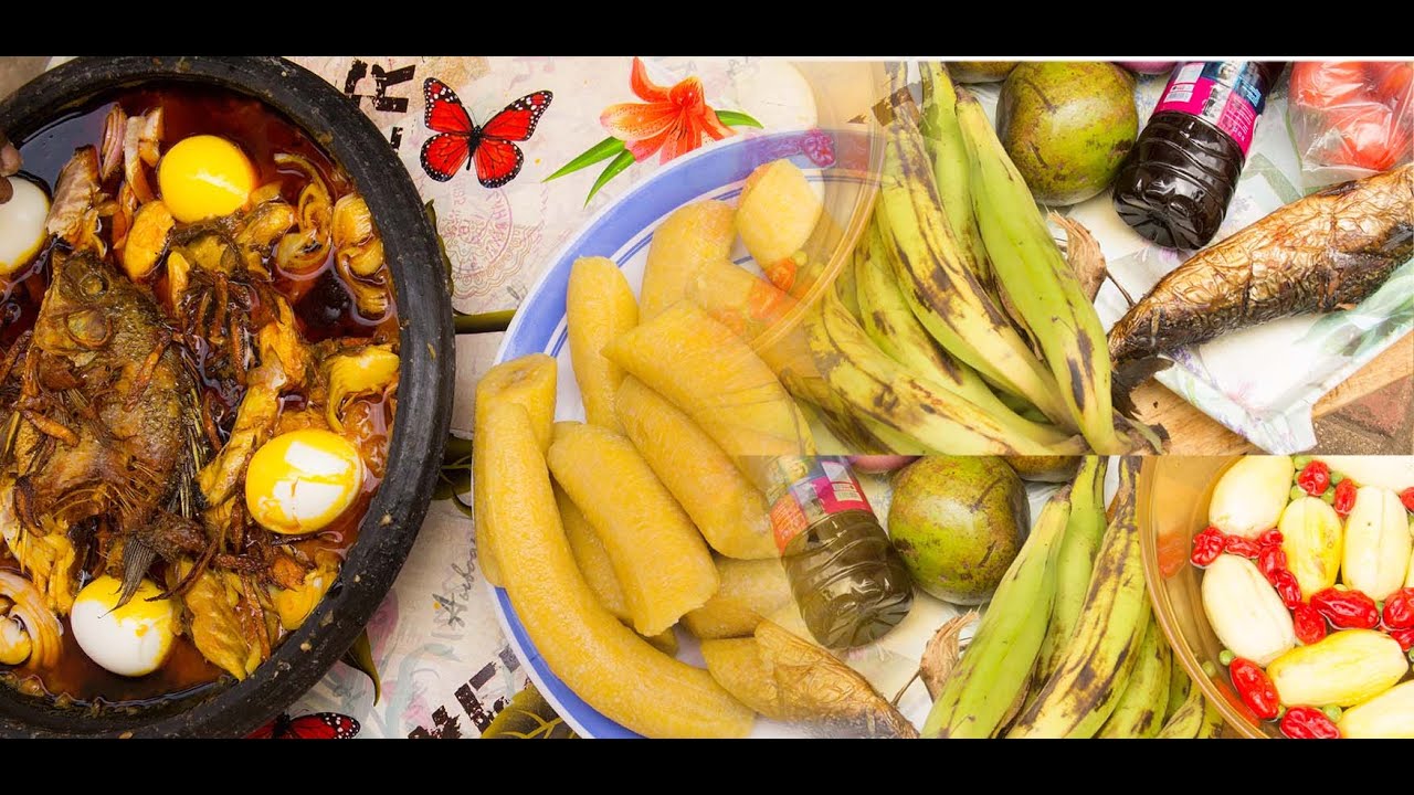 Astonishly delicious brod3 ampesie ne abedru abom/boiled plantains and turkey berries dip Ghana dash