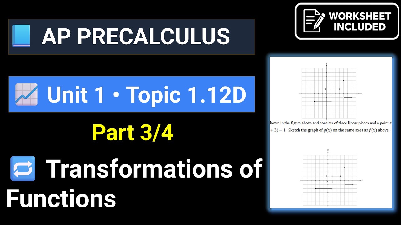 Рабочий лист AP Precalculus 1.12D, часть 3. Преобразования функций