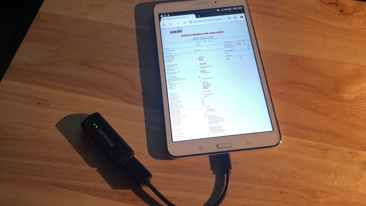 AREDN Microuter on Android with Winlink Client