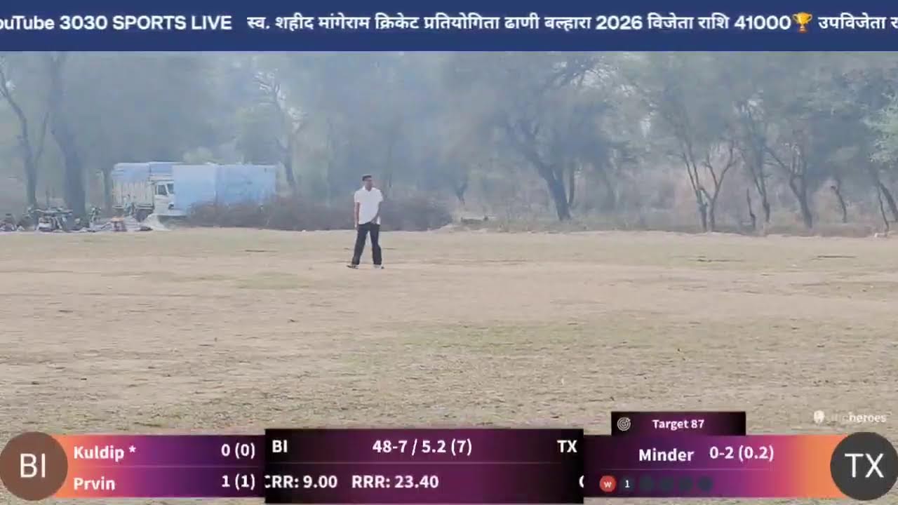 स्व. शहीद मांगेराम क्रिकेट प्रतियोगिता ढाणी बल्हारा 2026#Day 7 Match Tambakheri Vs Bidola