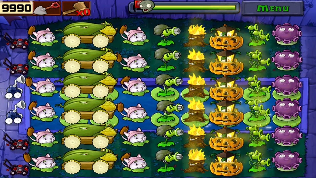 PLANTS VS ZOMBIES | SURVIVAL FOG | PLANTS VS ALL ZOMBIES FULL HD GAMEPLAY