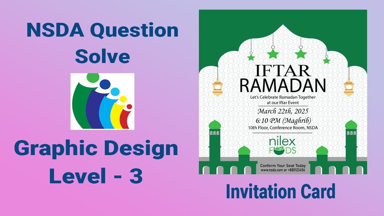 Nilex Invitation Card | NSDA Question Solve | Graphic Design Level - 3