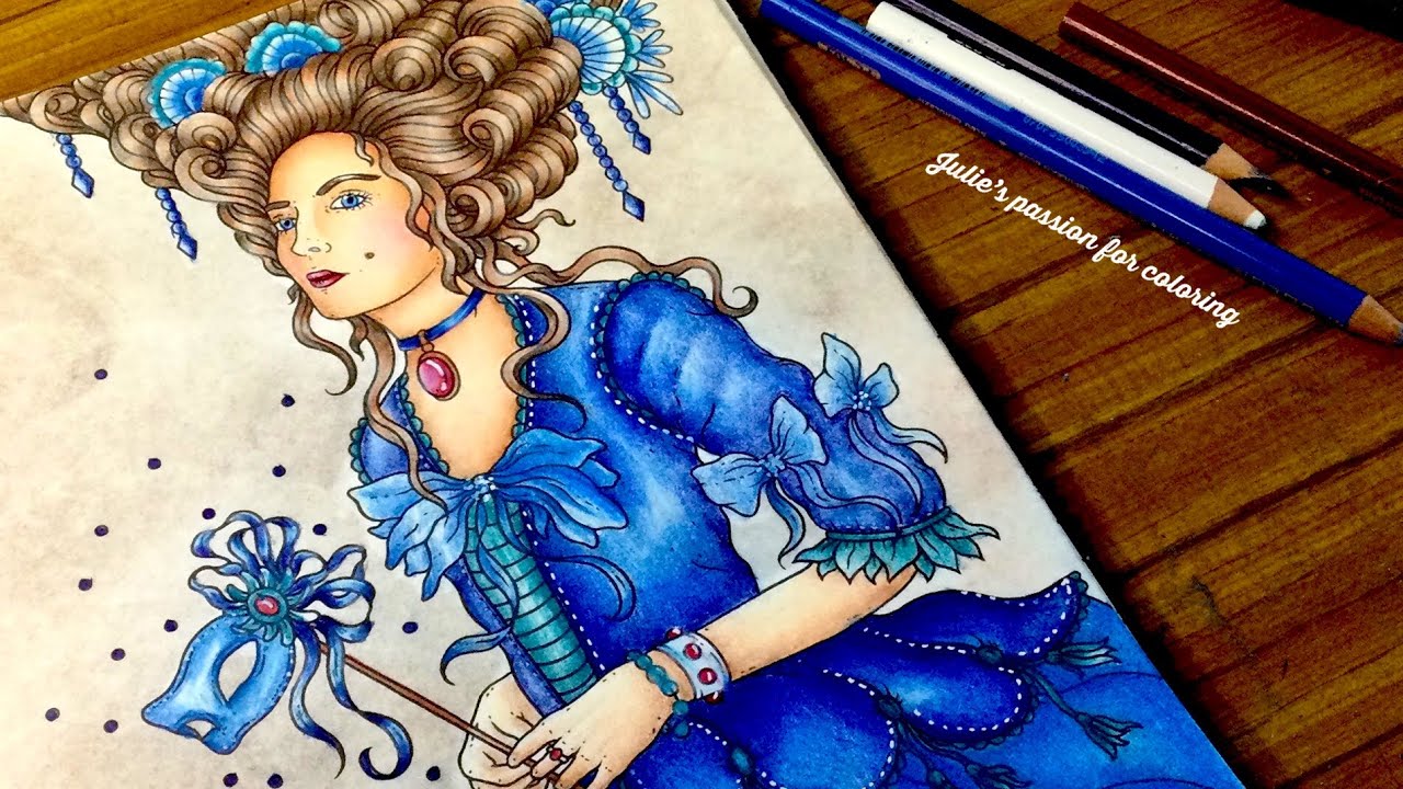 MIDNATTS MASKERADEN by Hanna Karlzon - prismacolor pencils - color along