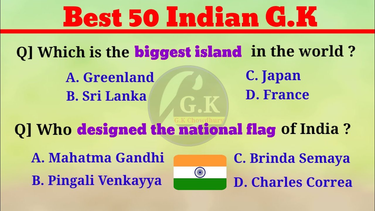 Top 50 Indian GK questions & answers in English/MCQ GK/GK/@https://youtube.com/@generalknowledgekey