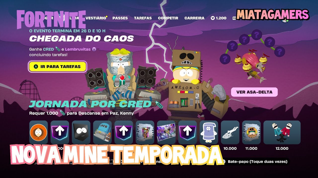 Fortnite.miatagamers.novidade.mini.temporada.south park.na.loja.ptbr