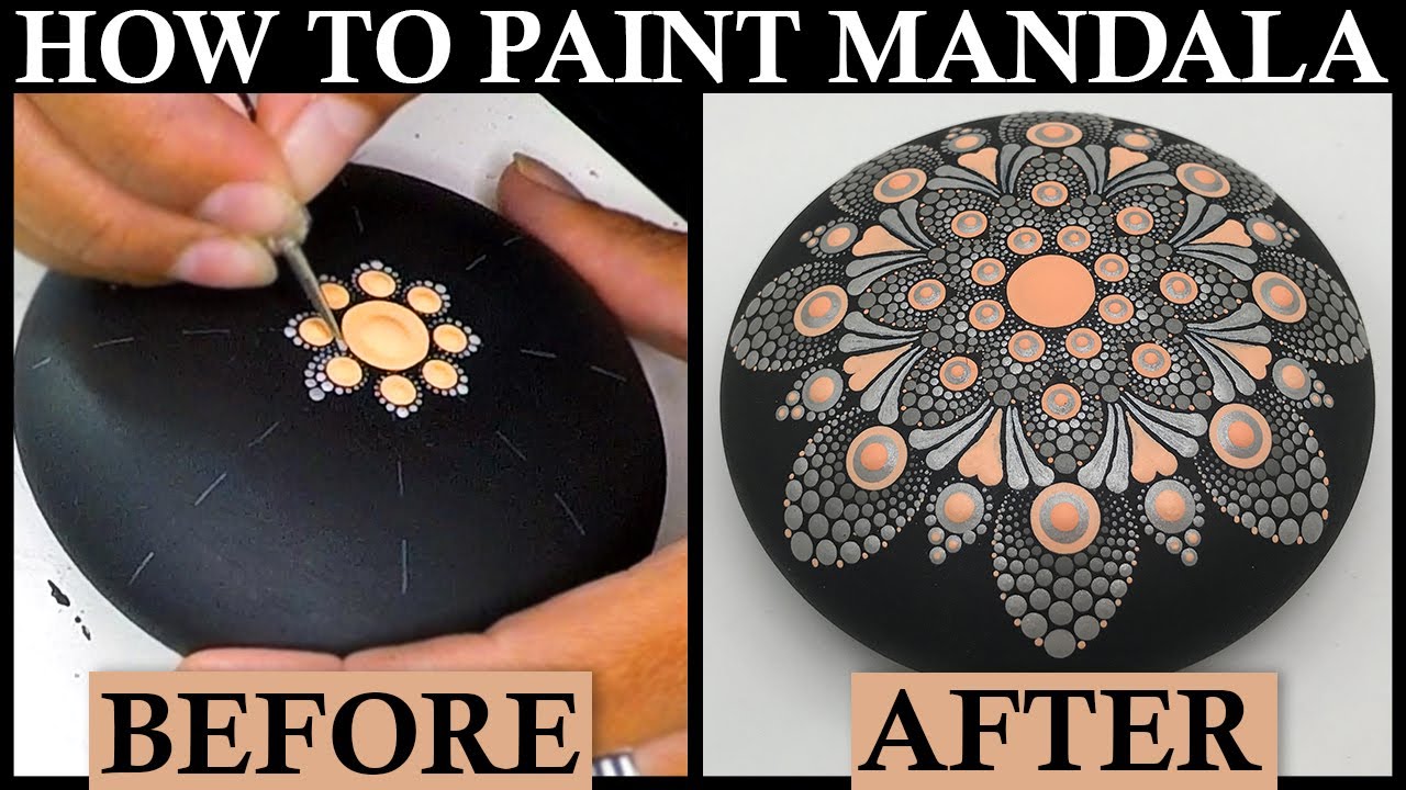 How to Mandala Dot Painting - Mandalas With Acrylic Paint Dotting Artist Tutorial #mandala #mandalas