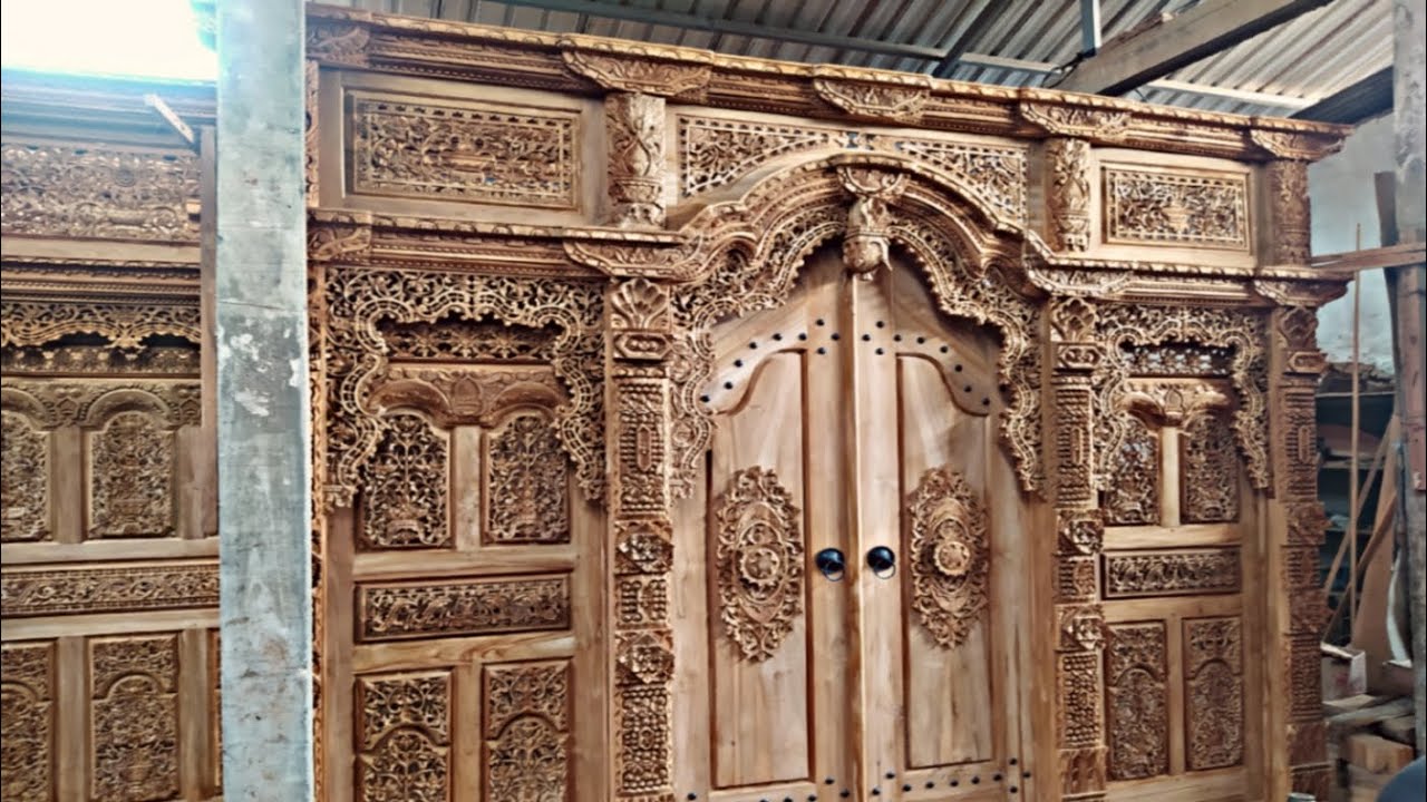 REVIEW PINTU GEBYOK UKIR JEPARA 350 CM × 280 CM ‼️ KUALITAS PREMIUM, SOKO 16×14 CM