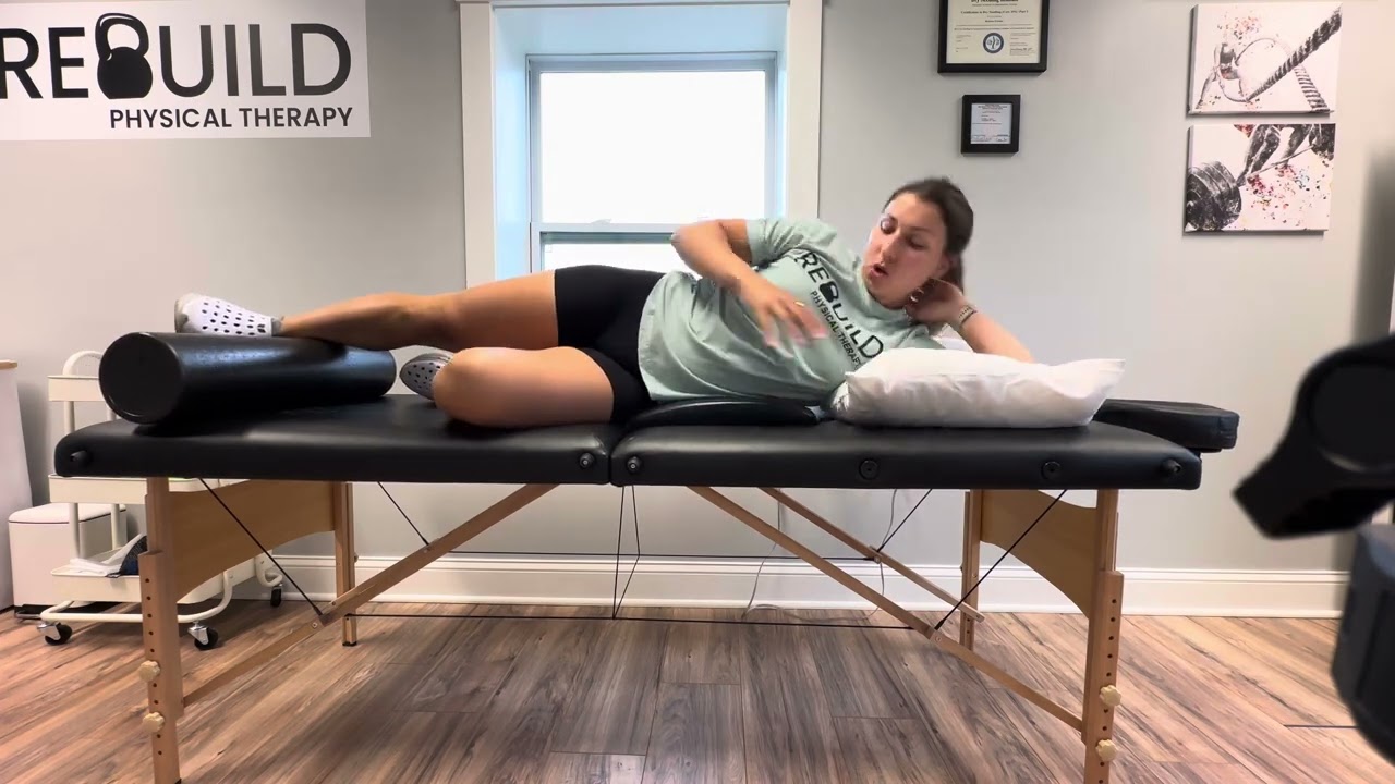 Left side lying pelvic elongation 