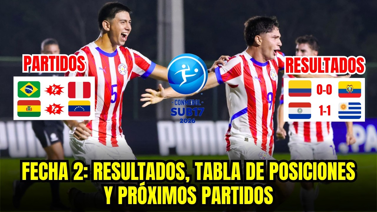 SUDAMERICANO SUB 17 2026: TABLA DE POSICIONES, RESULTADOS Y PR&Oacute;XIMOS PARTIDOS
