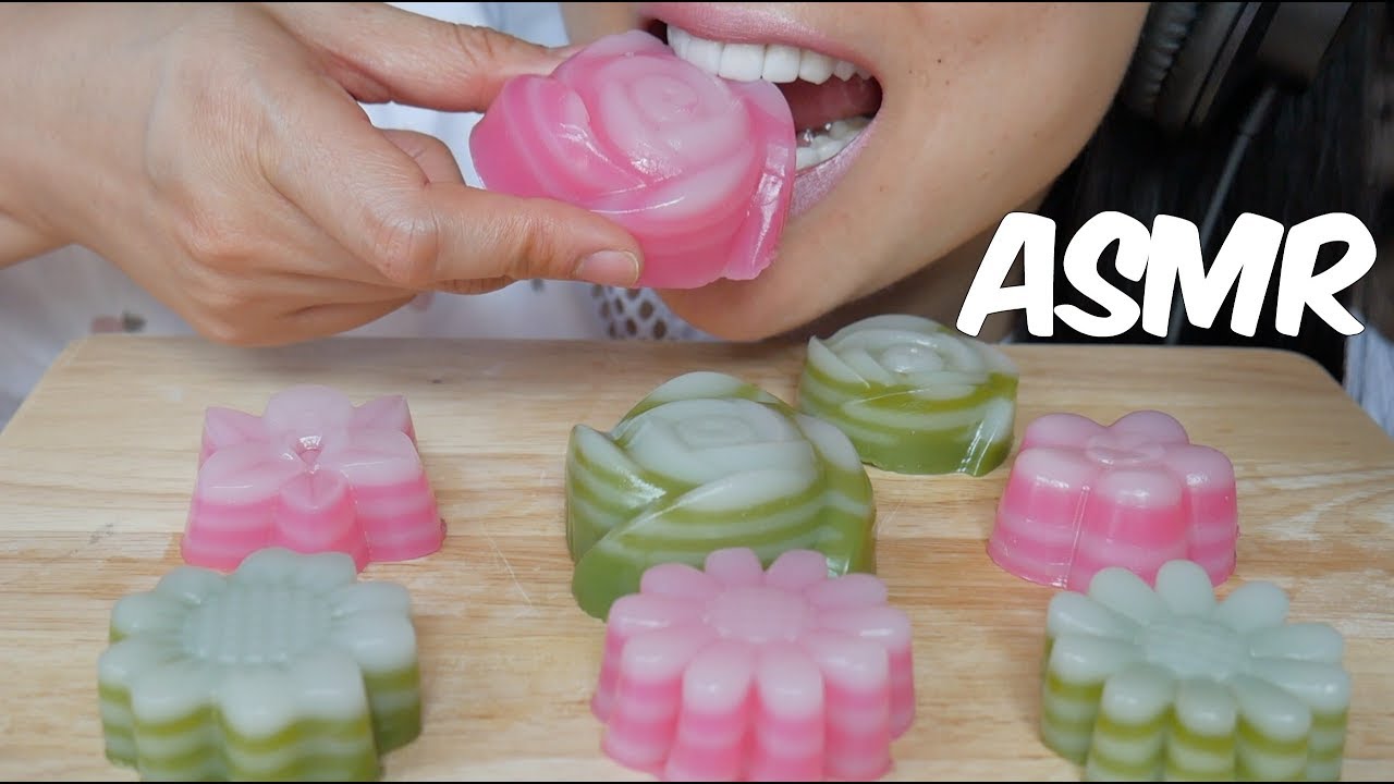 ASMR ขนมชั้น Thai Layer Sweet CAKE (Soft Squishy EATING SOUNDS) NO TALKING | SAS-ASMR