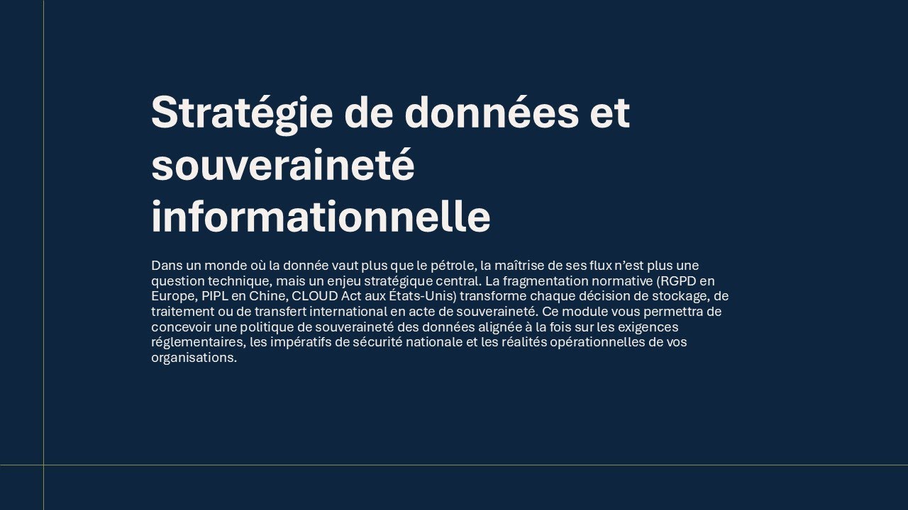 Données souveraines  RGPD, PIPL ou CLOUD Act  Choisir son modèle sans se perdre