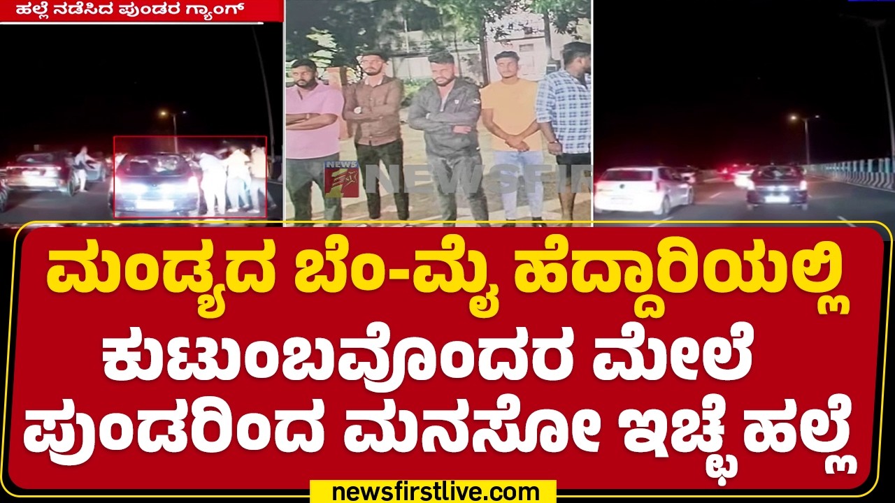 Bengaluru - Mysuru Expressway : ಓವರ್​ ಟೇಕ್​ ವಿಚಾರಕ್ಕೆ 7 ಜನರಿಂದ ಕಾರು ತಡೆದು ಹಲ್ಲೆ | Mandya |Newsfirst