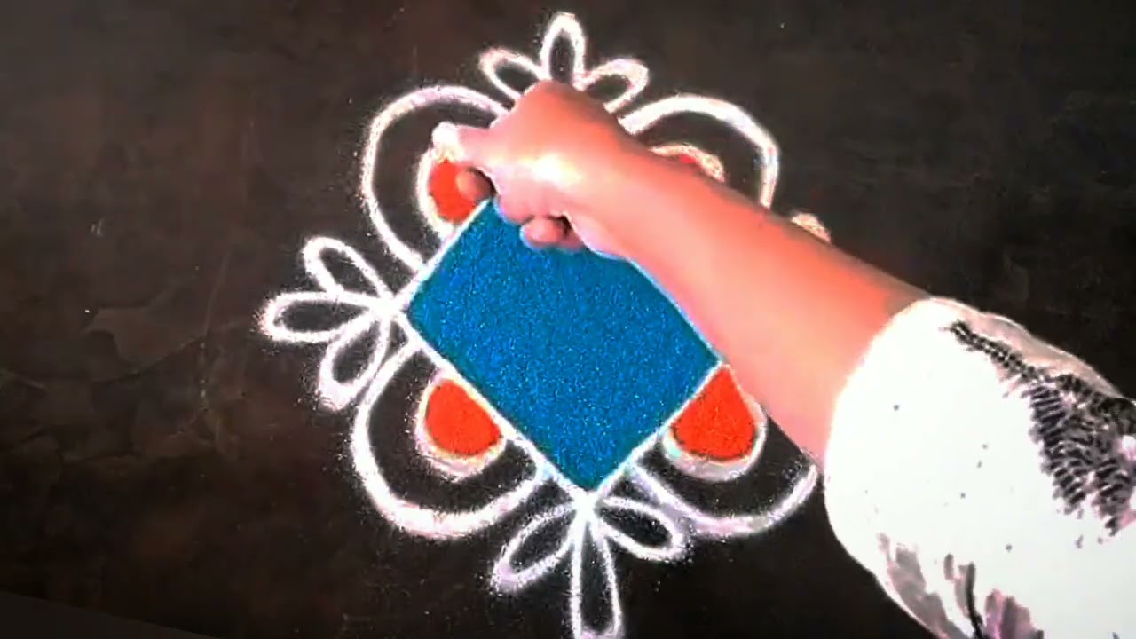 3*1 Dots easy rangoli | Very simple and beautiful rangoli design | Daily kolam.
