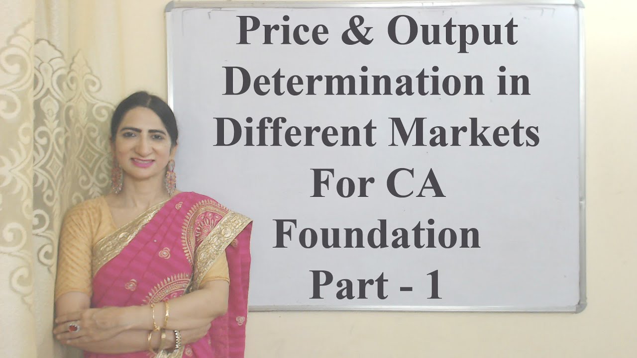 Price & Output Determination in Different Markets (CA Foundation) - Part-1
