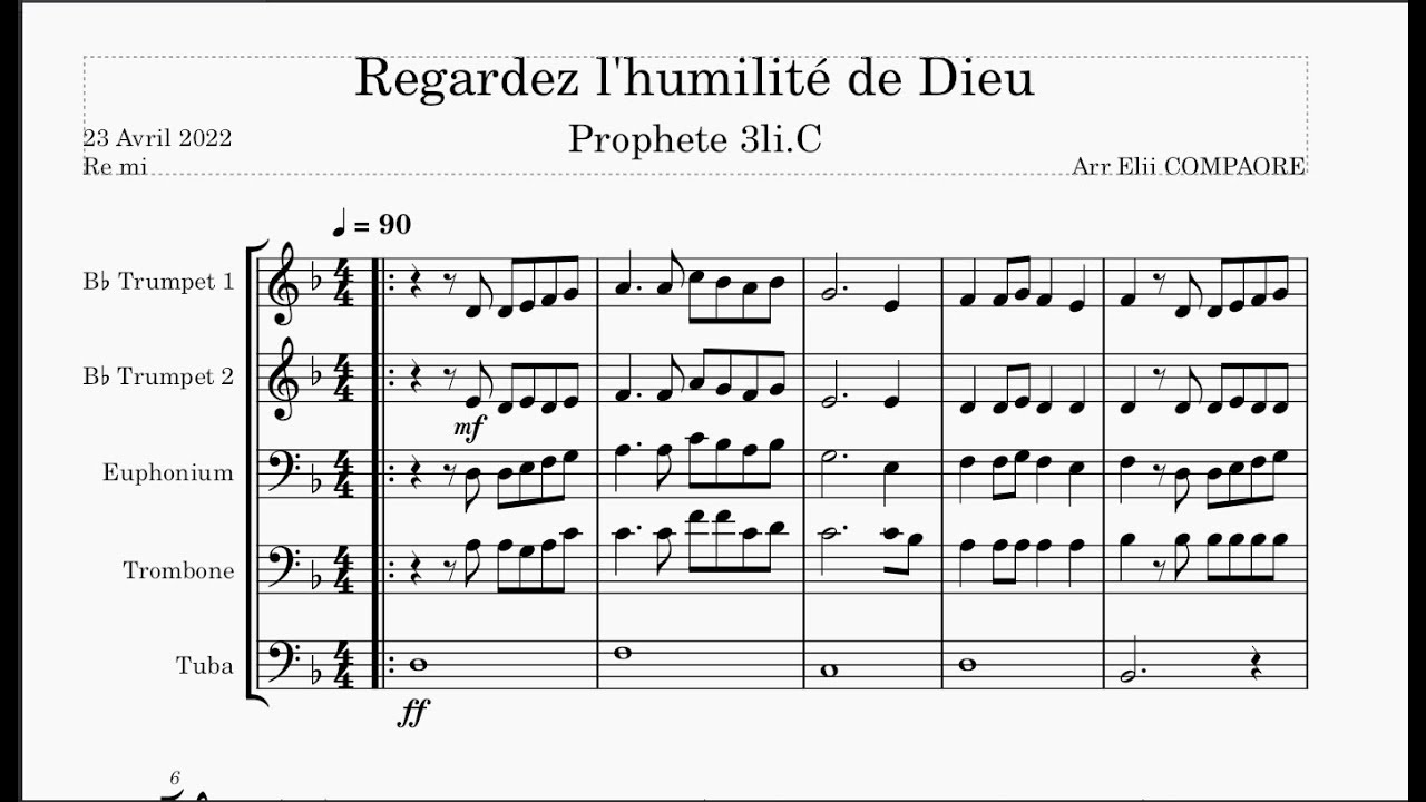 Regardez l'humilité de Dieu Dr Eli Compaoré ‐ Fanfare