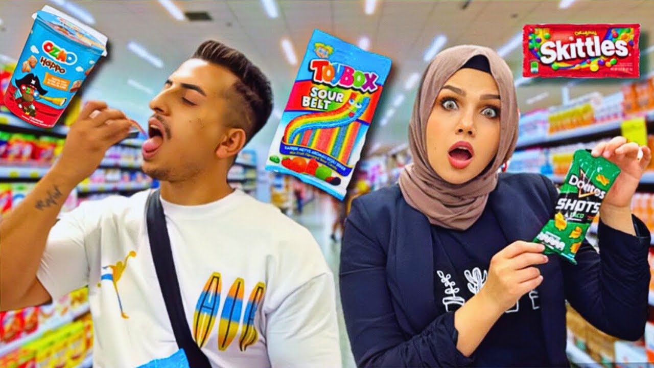 جربنا اغرب انواع السناكات في السوبر ماركت!! انطردنا😭