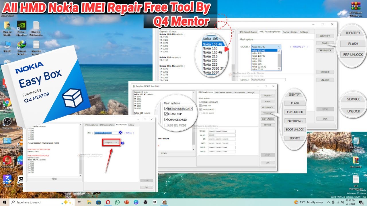 Original Nokia Imei Repair Free Tool By Q4 Mentor/ Nokia Easy Box Free Tool #subscribe #like #share