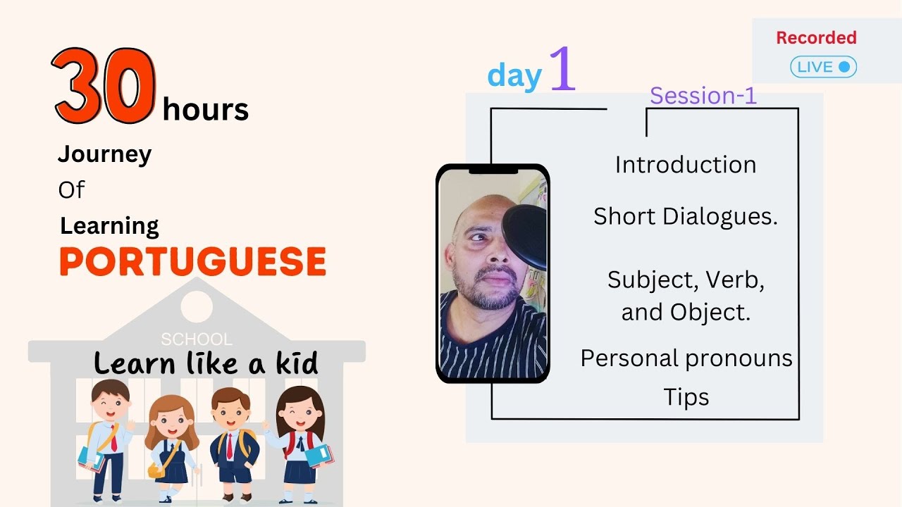 Learn Like a Kid!  Day 1, Lesson 1 of 30-Days Portuguese Language Journey- Live Session-recorded.