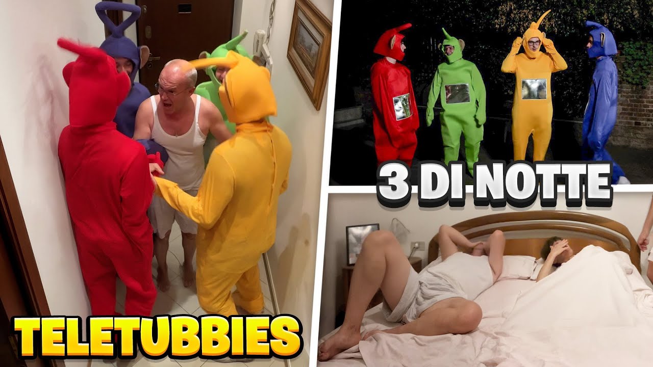 SCHERZO SVEGLIO MIO PAPÀ CON i TELETUBBIES ALLE 3 DI NOTTE! *ABBIAMO DISTRUTTO CASA*