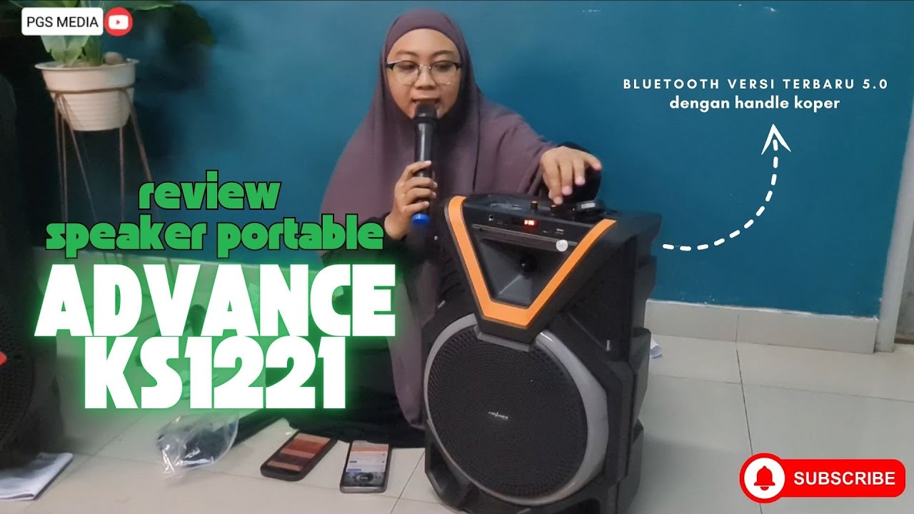 REVIEW SPEAKER PORTABLE ADVANCE KS1221 WIRELESS KOPER BATERAI DOUBLE #speakerportable