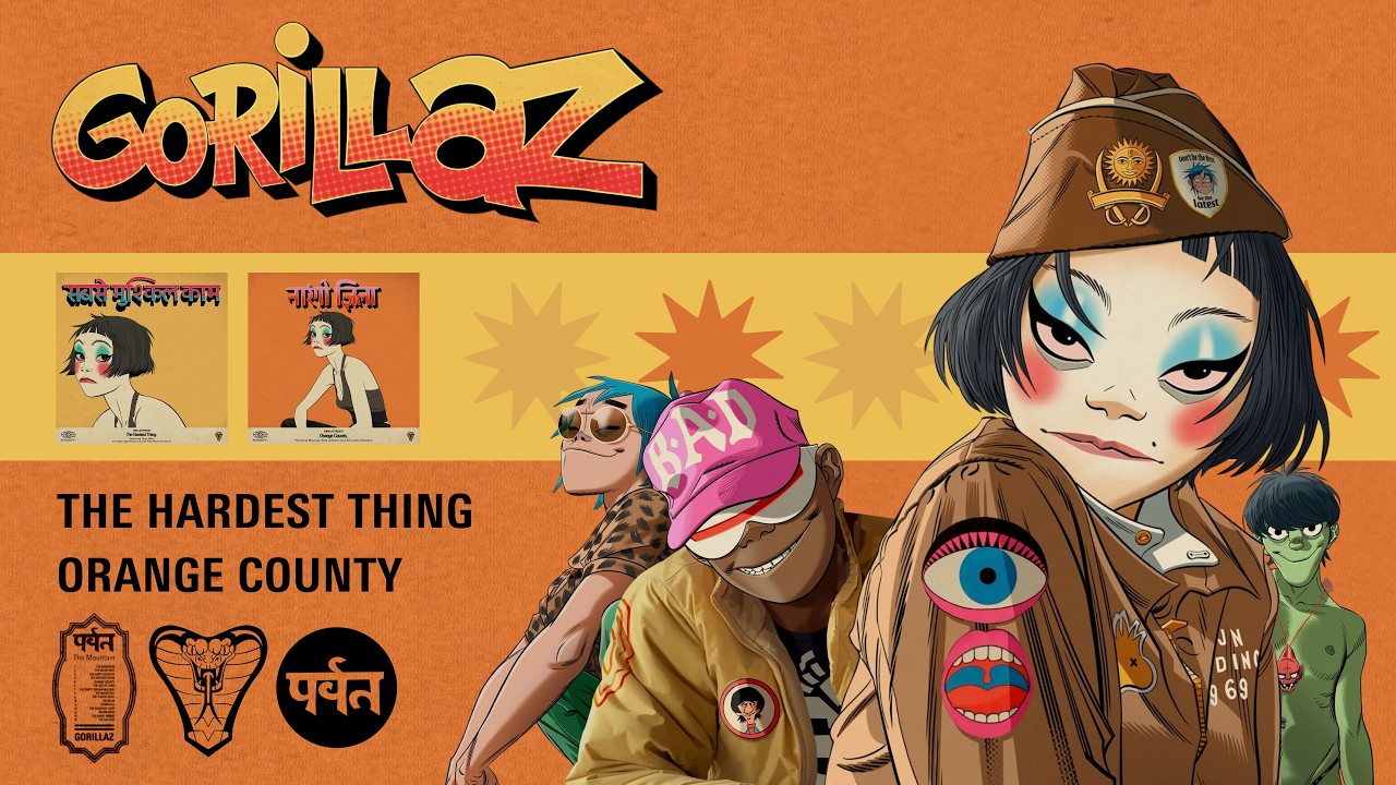 Gorillaz - The Hardest Thing/Orange County (Lyric Video)