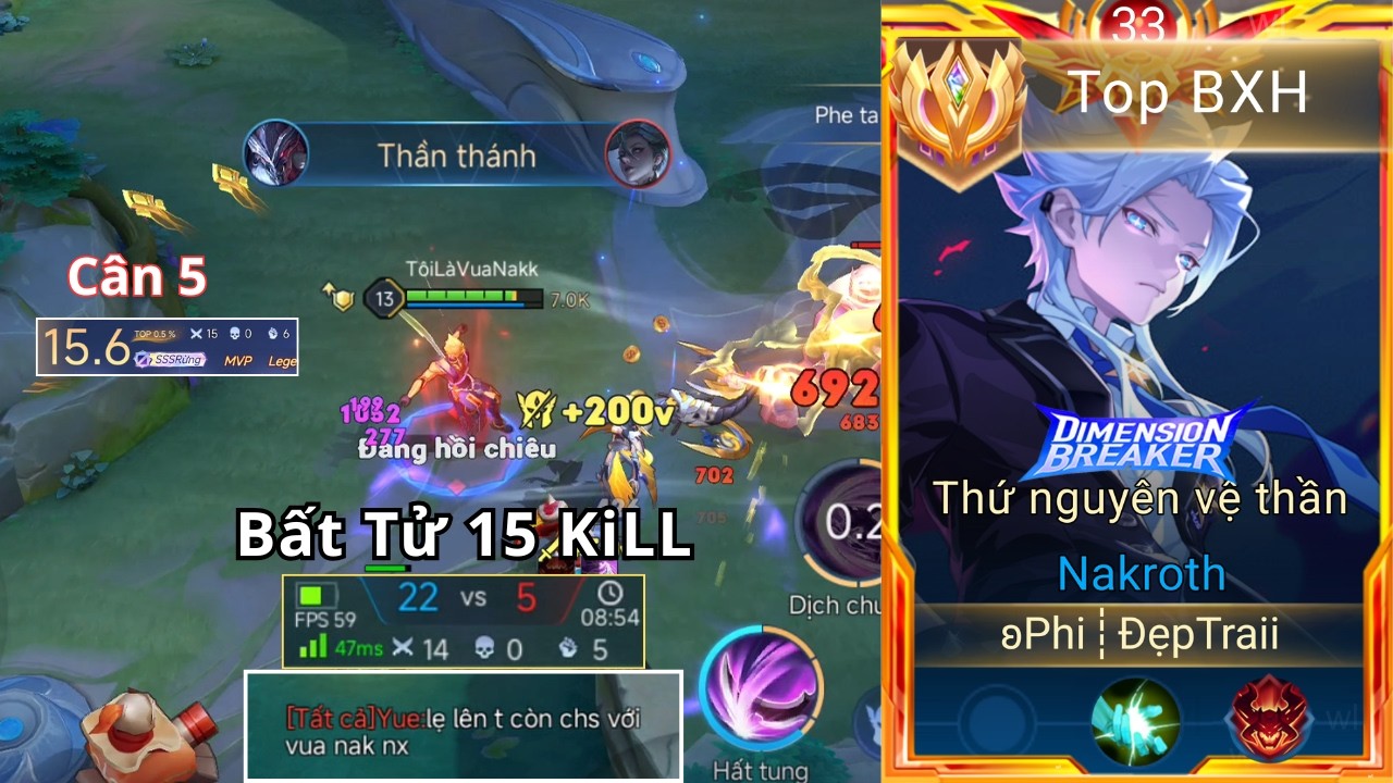 24 Phút Múa Nakroth Cân 5 Với Siêu Phẩm Bất Tử 15 KiLl Cộng 3 Sao Được Gái Rủ Chơi Game Cực Đã