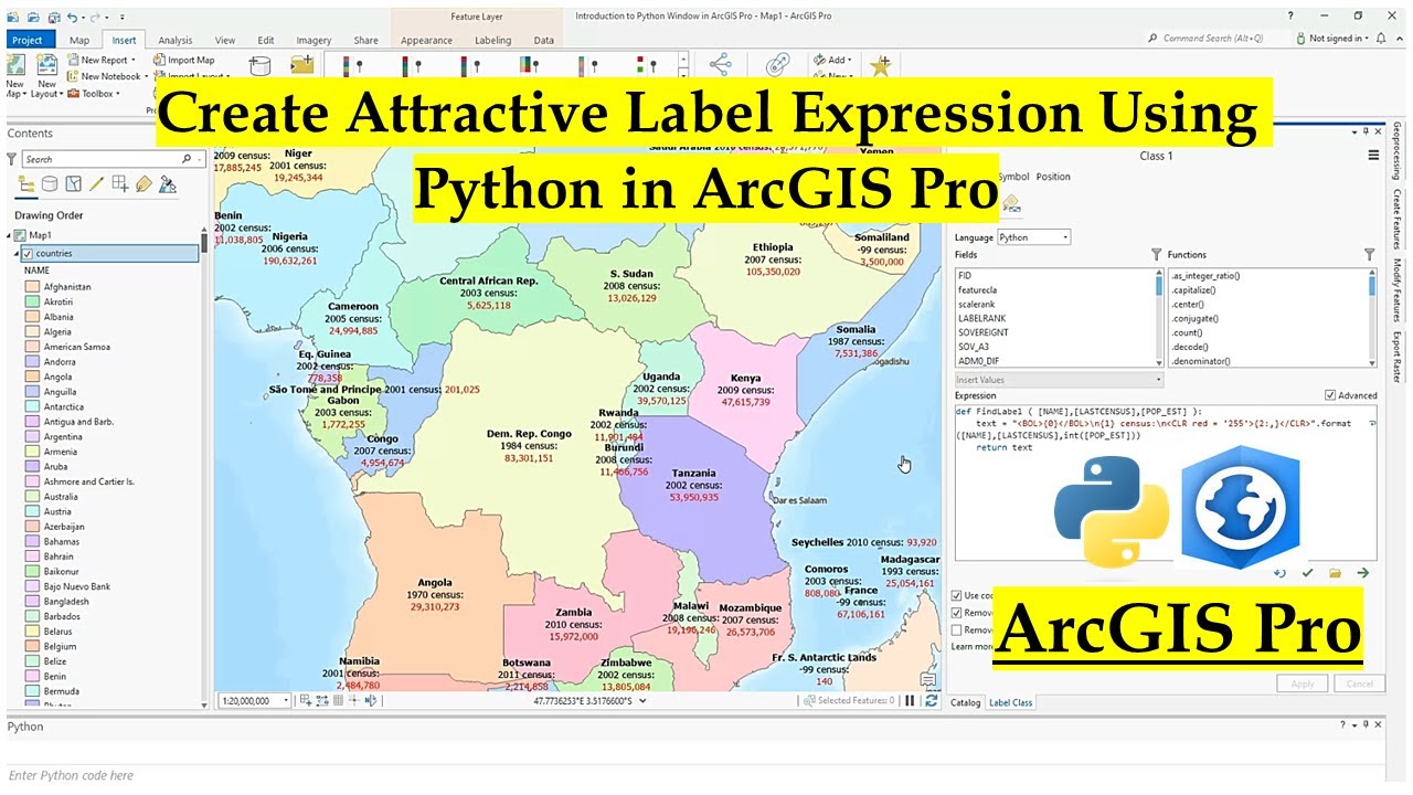 Create Attractive Label Expression Using Python in ArcGIS Pro